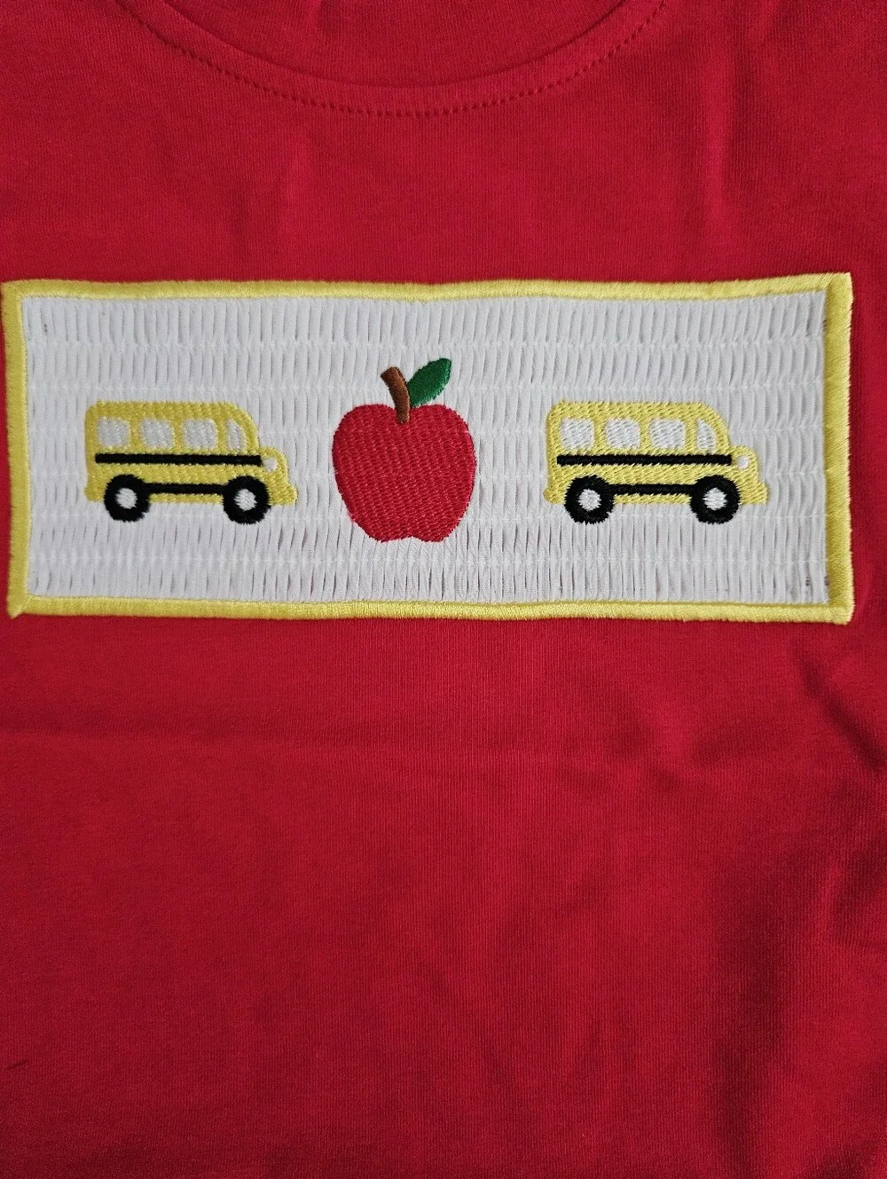 Rylee Faith Designs Boys School Bus Smocked Short Set | Sizes 5